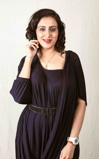 Thumbnail for New Era Black Maxi drape Dress