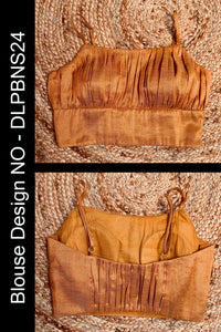 Thumbnail for Glamour Golden Strappy Back Hook Blouse