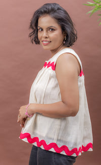 Thumbnail for Golden Hour Breeze Flared Cotton Top