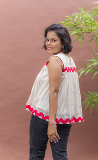 Thumbnail for Golden Hour Breeze Flared Cotton Top