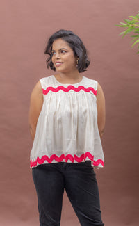 Thumbnail for Golden Hour Breeze Flared Cotton Top