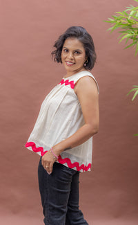 Thumbnail for Golden Hour Breeze Flared Cotton Top