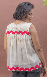 Thumbnail for Golden Hour Breeze Flared Cotton Top