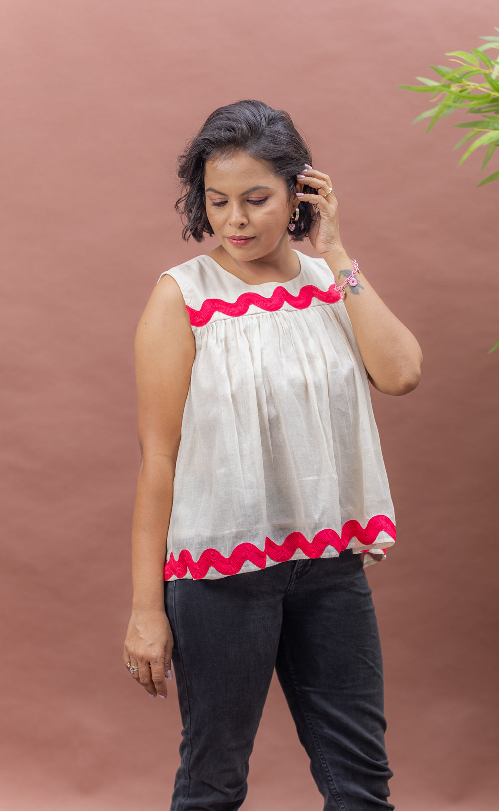 Golden Hour Breeze Flared Cotton Top