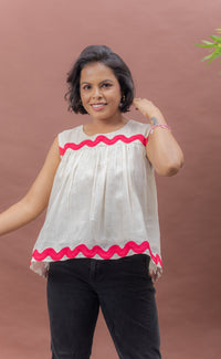 Thumbnail for Golden Hour Breeze Flared Cotton Top