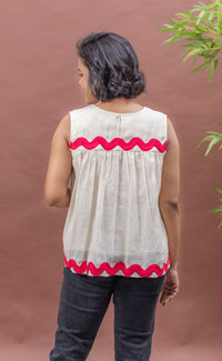 Thumbnail for Golden Hour Breeze Flared Cotton Top