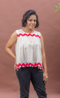 Thumbnail for Golden Hour Breeze Flared Cotton Top