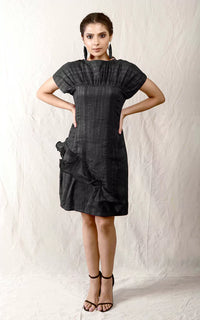 Thumbnail for Tussar Silk Fitted Cascade Dress