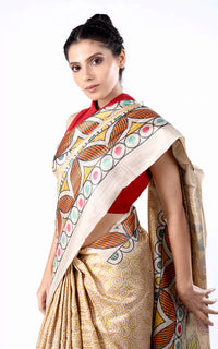 Thumbnail for Tussar silk all over digital printed saree