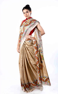 Thumbnail for Tussar silk all over digital printed saree
