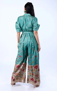Thumbnail for Handloom Tussar Silk Digital Printed Playsuit