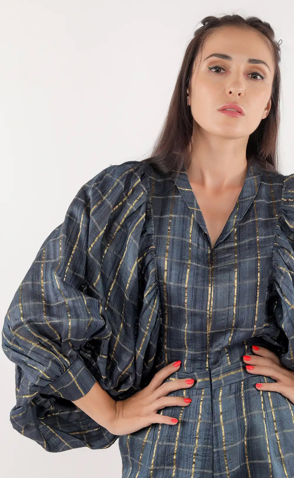 Pure Zari Silk Mega Sleeve Jumpsuit