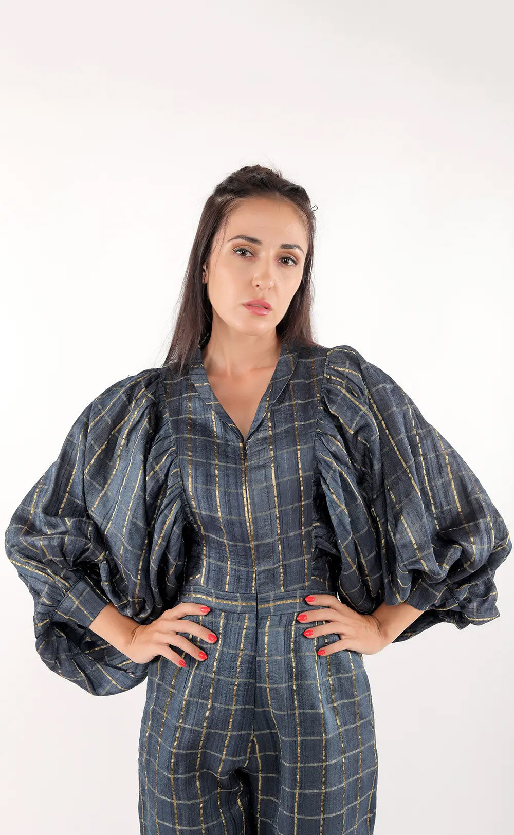 Pure Zari Silk Mega Sleeve Jumpsuit
