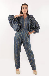 Thumbnail for Pure Zari Silk Mega Sleeve Jumpsuit