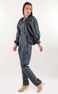 Thumbnail for Pure Zari Silk Mega Sleeve Jumpsuit