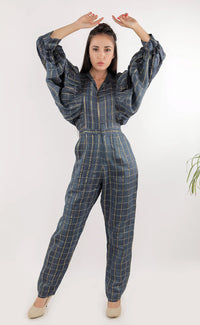 Thumbnail for Pure Zari Silk Mega Sleeve Jumpsuit