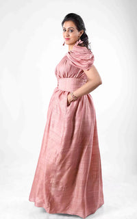 Thumbnail for Tussar Zari Silk Fantasy Long Dress