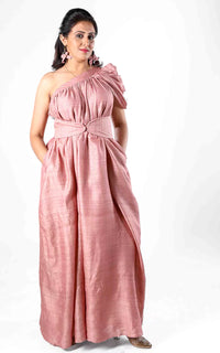 Thumbnail for Tussar Zari Silk Fantasy Long Dress