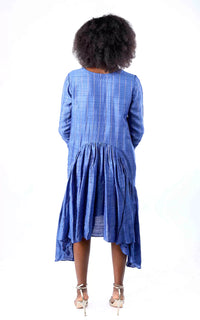 Thumbnail for Tussar Silk Zari Stripe Long Dress