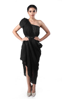 Thumbnail for Tussar Zari Silk 2-in-1 Dress