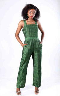 Thumbnail for Handloom Zari Tussar Silk Jumpsuit