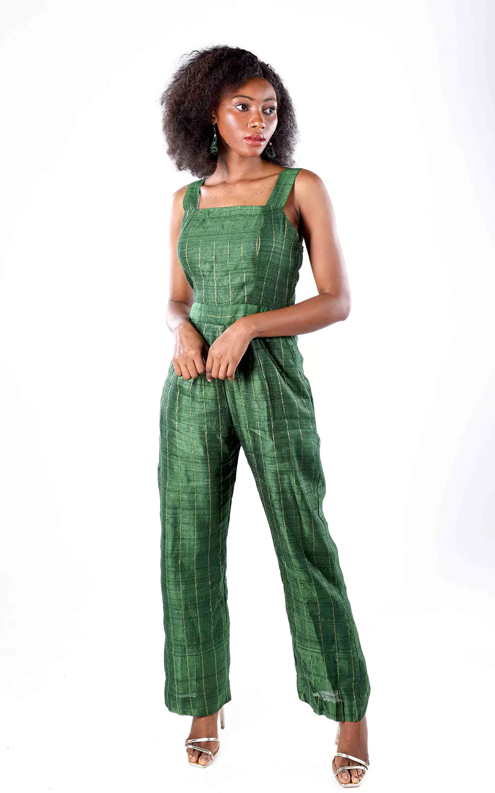 Handloom Zari Tussar Silk Jumpsuit