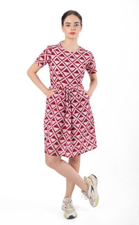 Thumbnail for Timeless Cotton Block Printed Dress