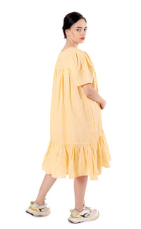 Thumbnail for Fun Vibes Linen Comfy Dress