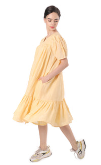 Thumbnail for Fun Vibes Linen Comfy Dress