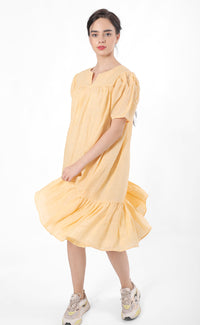 Thumbnail for Fun Vibes Linen Comfy Dress