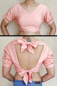 Thumbnail for Tussar Staple Puff Sleeve Blouse