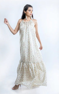 Thumbnail for Tussar Silk Digital Printed Long Dress