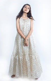Thumbnail for Tussar Silk Digital Printed Long Dress