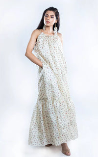 Thumbnail for Tussar Silk Digital Printed Long Dress