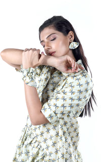 Thumbnail for Tussar Silk Digital Printed Short Dress
