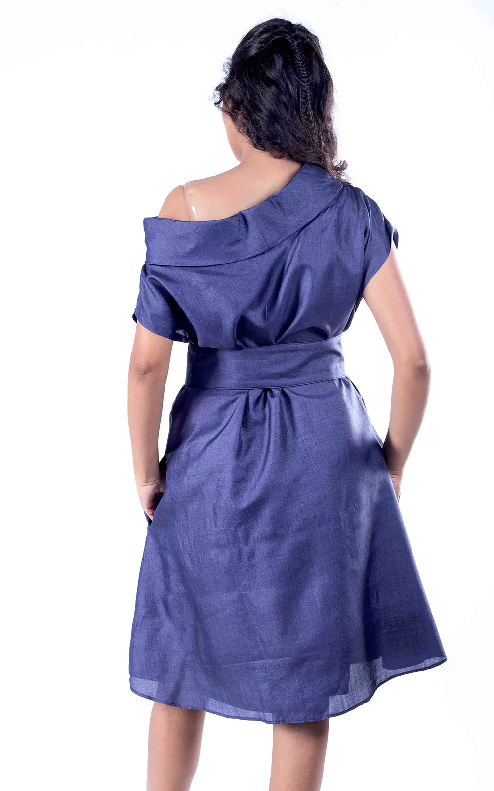 Tussar Silk Mini Dress with Belt