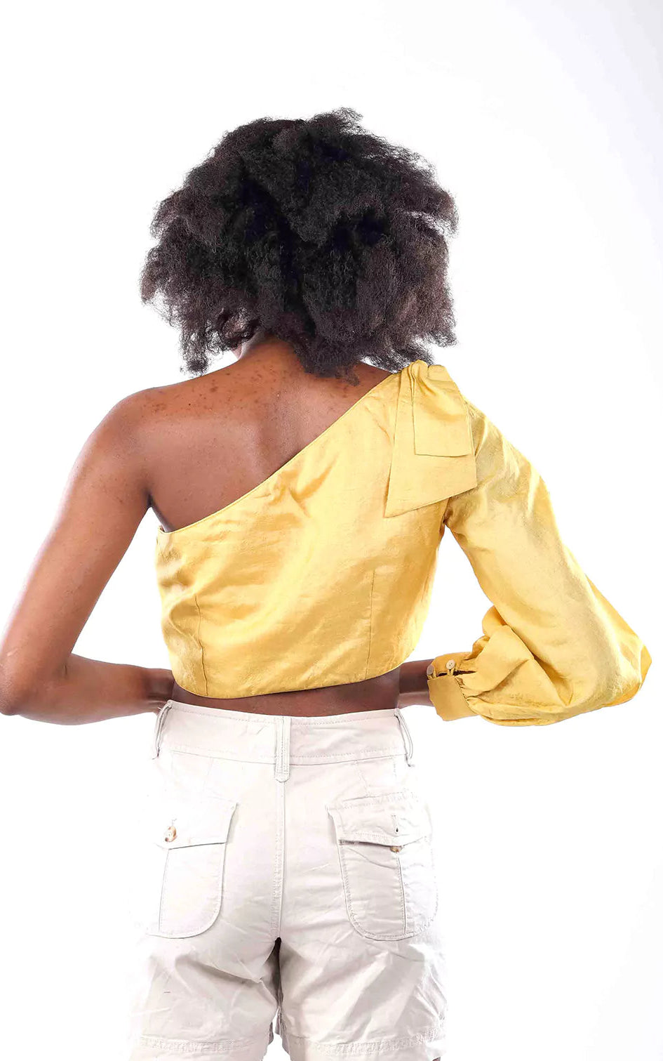 Tussar Silk Stylist Asymmetric Crop Top