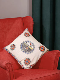 Thumbnail for Beautiful Fish Madhubani Self Design Cushion Cover