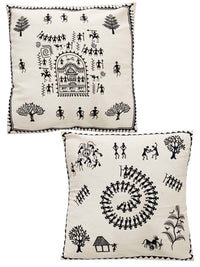 Thumbnail for Pack Of 2 Warli Cushion Cover