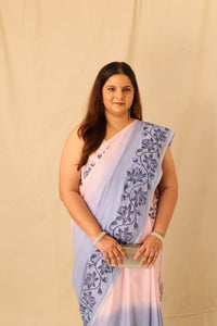 Thumbnail for Royal Ombre Pure Cotton Border Printed Saree