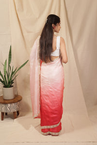 Thumbnail for Royal Ombre Tussar Silk Saree with Pearl Border