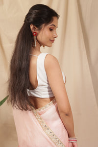 Thumbnail for Opulent Off White Sequin Sleeveless Blouse