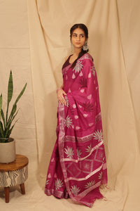Thumbnail for Gorgeous Silver Lotus Saree