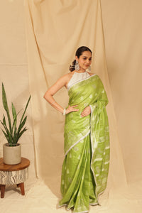 Thumbnail for Vibrant Madhubani Motif Block Printed Saree