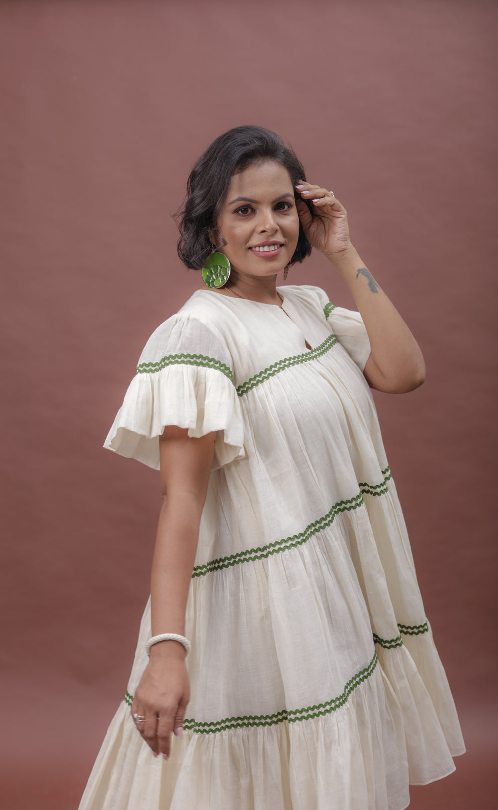 Summer Sway Flared Sleeve Cotton Dress