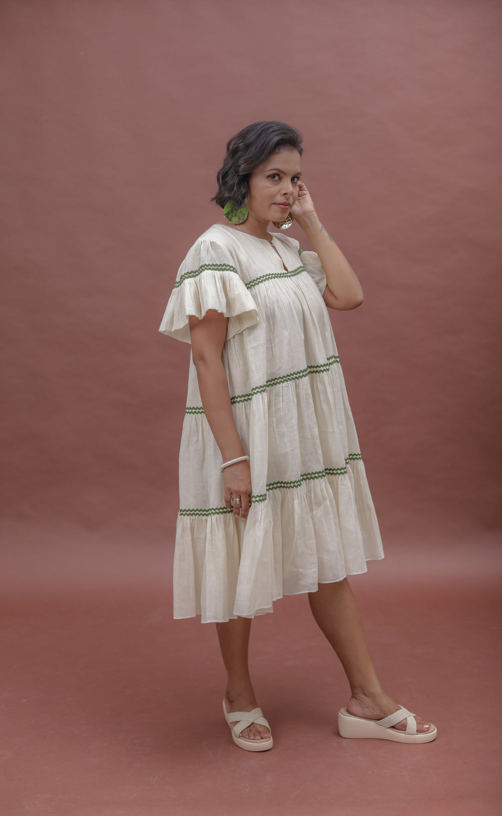 Summer Sway Flared Sleeve Cotton Dress