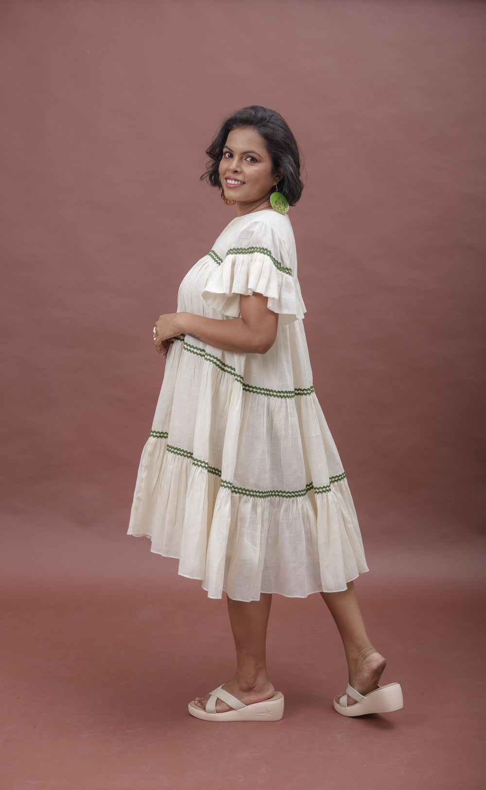 Summer Sway Flared Sleeve Cotton Dress