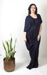 Thumbnail for New Era Black Maxi drape Dress