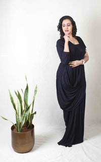 Thumbnail for New Era Black Maxi drape Dress