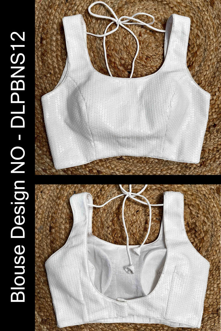 Buy Now Our Opulent off white sequin Sleeveless Blouse – Dewy Lupin